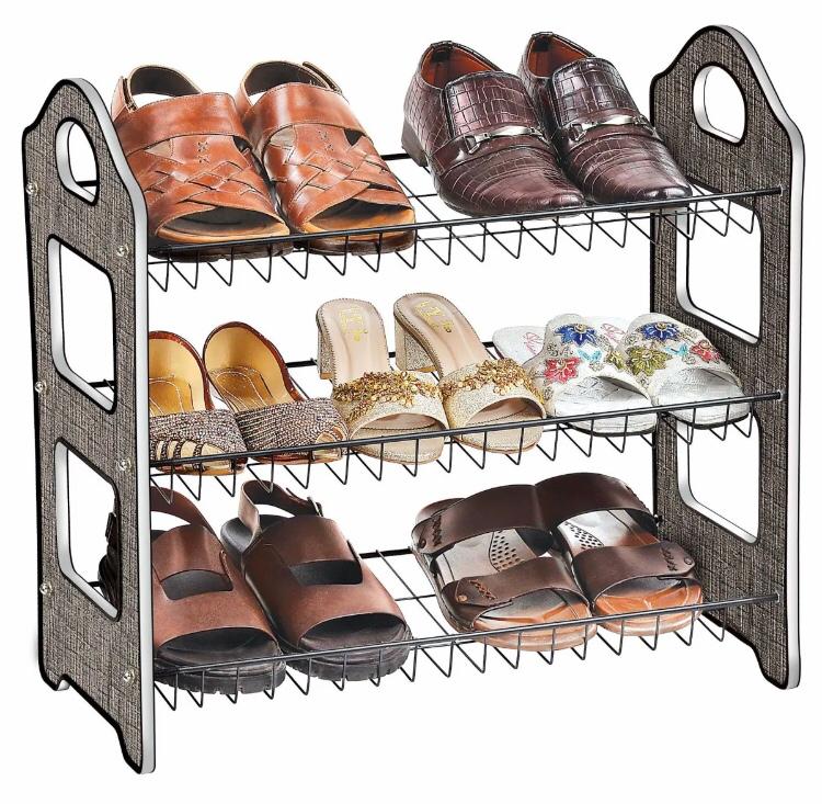 Shoe Chic Footwear organizer with 3/4 Tier Shelves Laminated Bored Elegance shoe Rack