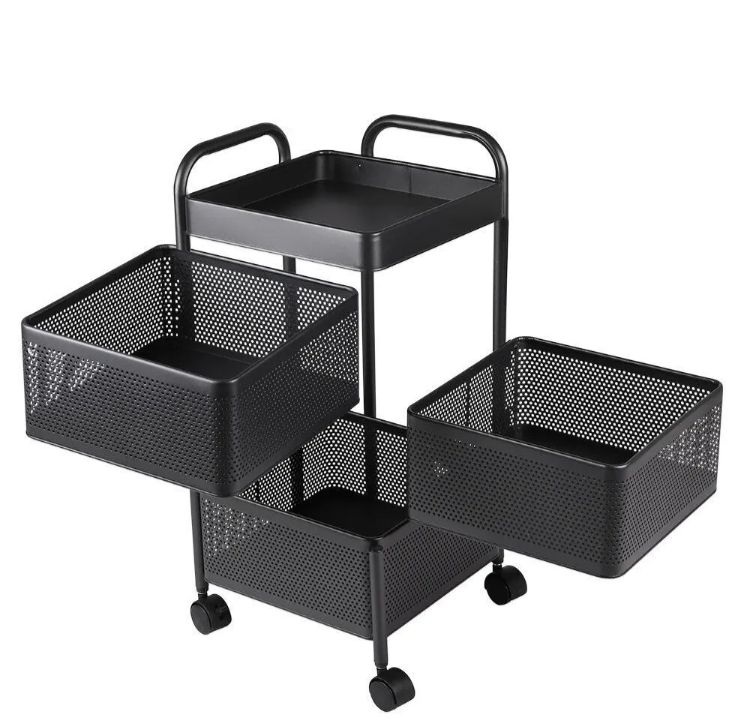 3Tier Square Vagitabal &Fruit Organizer Basket Degree Rotating Moveable Rack for kitchen Storage Baskets